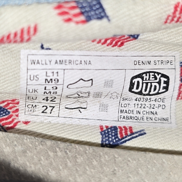 Hey Dude Red White And Blue Casual Boat Shoes - Picture 4 of 4